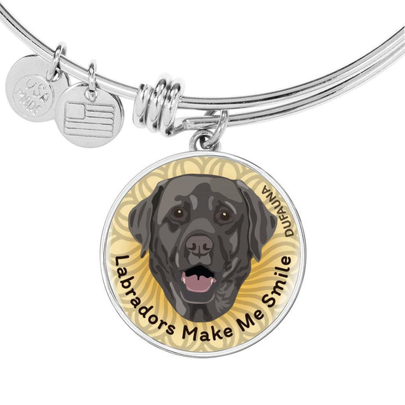 Beige/black Coat Labradors Make Me Smile Bangle Bracelet D19 - Dufauna - Topfauna
