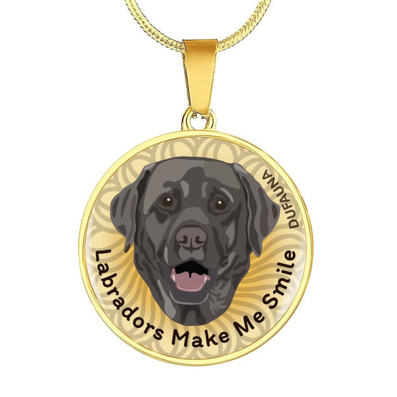 Beige/black Coat Labradors Make Me Smile Necklace D19 - Dufauna - Topfauna