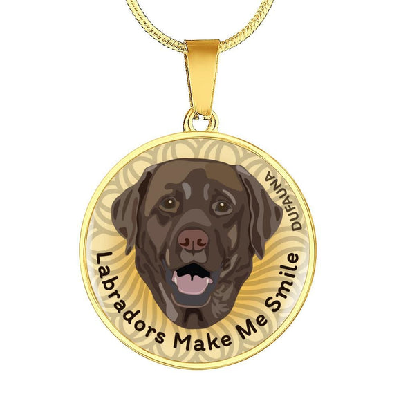 Beige/chocolate Coat Labradors Make Me Smile Necklace D19 - Dufauna - Topfauna
