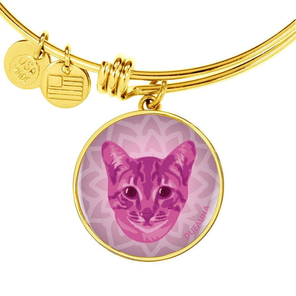 Berry Pink Cat Bangle Bracelet D1 - Dufauna - Topfauna