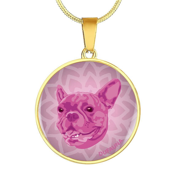 Berry Pink French Bulldog Necklace D1 - Dufauna - Topfauna