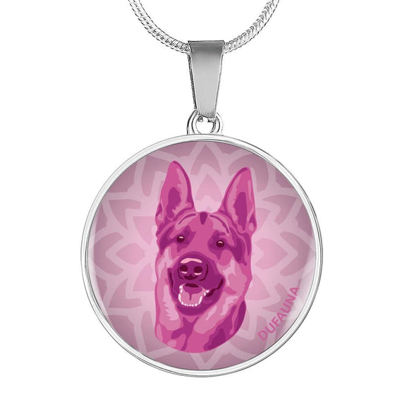 Berry Pink German Shepherd Necklace D1 - Dufauna - Topfauna