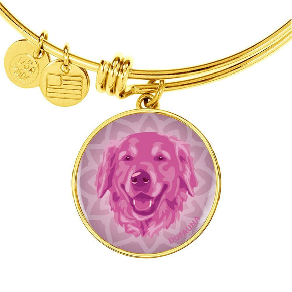 Berry Pink Golden Retriever Bangle Bracelet D1 - Dufauna - Topfauna