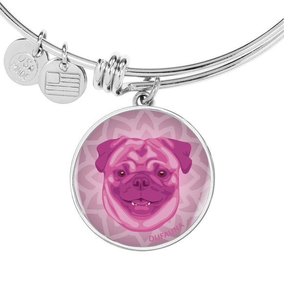 Berry Pink Pug Bangle Bracelet D1 - Dufauna - Topfauna
