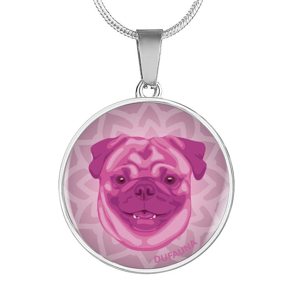 Berry Pink Pug Necklace D1 - Dufauna - Topfauna