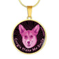 Berry Pink/black Corgis Make Me Smile Necklace D19 - Dufauna - Topfauna