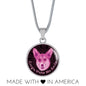 Berry Pink/black Corgis Make Me Smile Necklace D19 - Dufauna - Topfauna