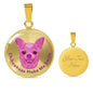 Berry Pink/metal Chihuahuas Make Me Smile Necklace D19 - Dufauna - Topfauna