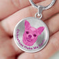 Berry Pink/metal Chihuahuas Make Me Smile Necklace D19 - Dufauna - Topfauna