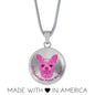 Berry Pink/metal Chihuahuas Make Me Smile Necklace D19 - Dufauna - Topfauna