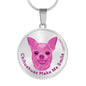 Berry Pink/metal Chihuahuas Make Me Smile Necklace D19 - Dufauna - Topfauna