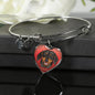 Black And Tan Coat Dachshund Red Heart Bangle Bracelet D13 - Dufauna - Topfauna