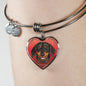 Black And Tan Coat Dachshund Red Heart Bangle Bracelet D13 - Dufauna - Topfauna