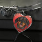 Black And Tan Coat Dachshund Red Heart Bangle Bracelet D13 - Dufauna - Topfauna