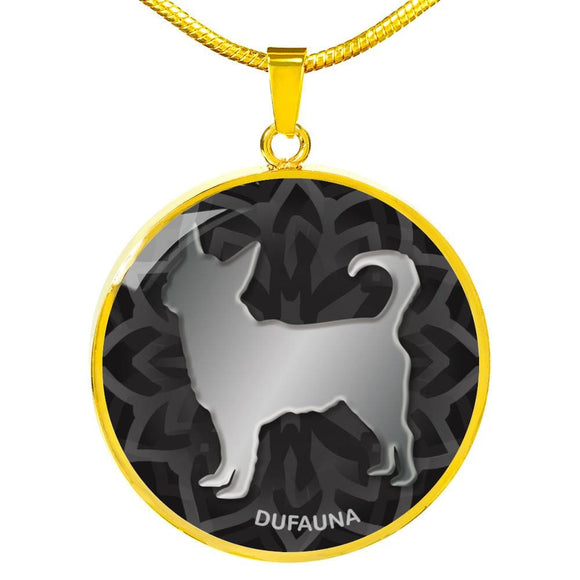 Black Chihuahua Silhouette Necklace D18 - Dufauna - Topfauna