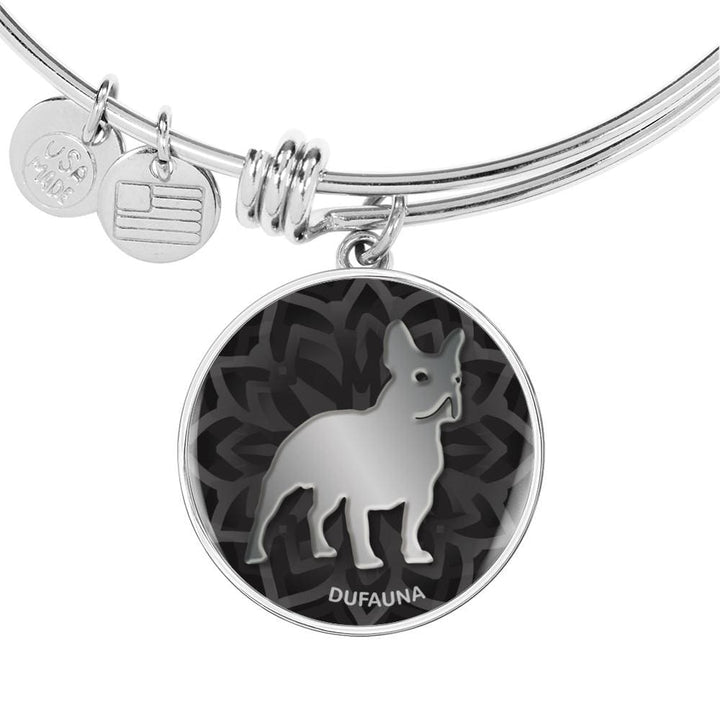 Black French Bulldog Silhouette Bangle Bracelet D18 - Dufauna - Topfauna