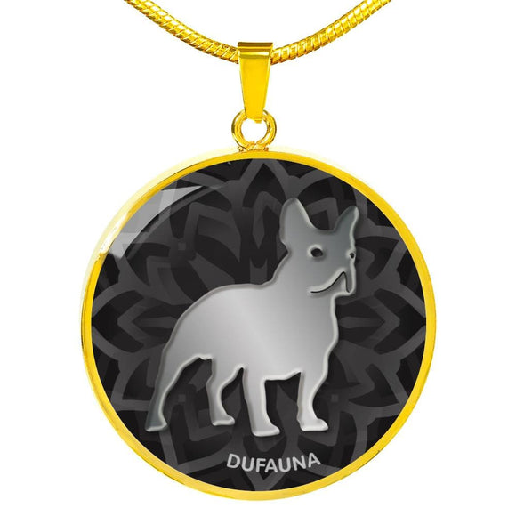 Black French Bulldog Silhouette Necklace D18 - Dufauna - Topfauna
