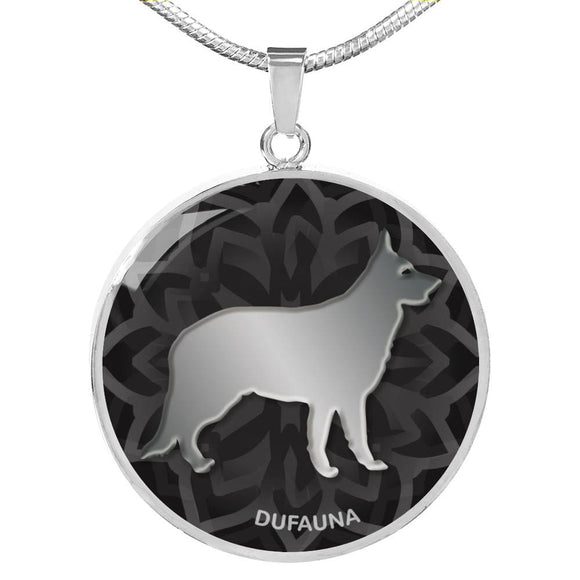 Black German Shepherd Silhouette Necklace D18 - Dufauna - Topfauna