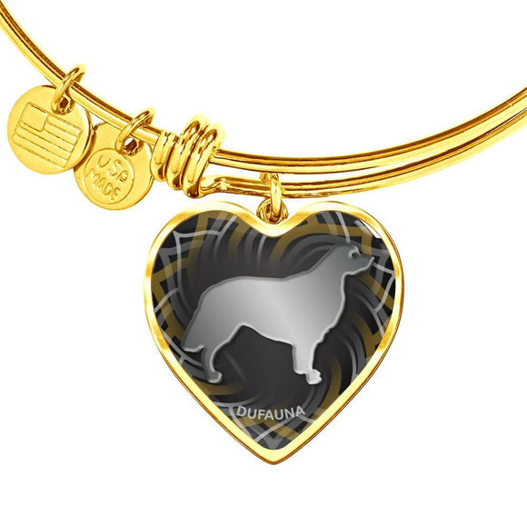 Black Golden Retriever Silhouette Heart Bangle Bracelet D17 - Dufauna - Topfauna