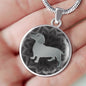 Black-Grey Dachshund Silhouette Necklace D18 - Dufauna - Topfauna