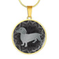Black-Grey Dachshund Silhouette Necklace D18 - Dufauna - Topfauna