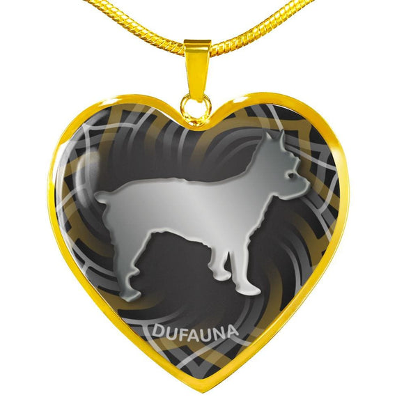 Black Yorkie Silhouette Heart Necklace D17 - Dufauna - Topfauna