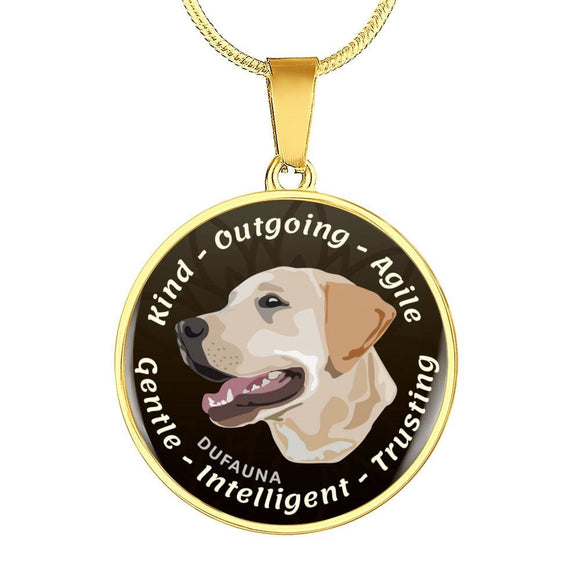 Black/yellow Coat Labrador Characteristics Necklace D20 - Dufauna - Topfauna