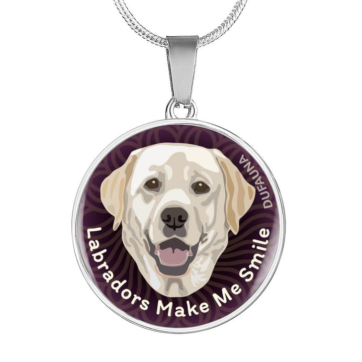 Black/yellow Coat Labradors Make Me Smile Necklace D19 - Dufauna - Topfauna