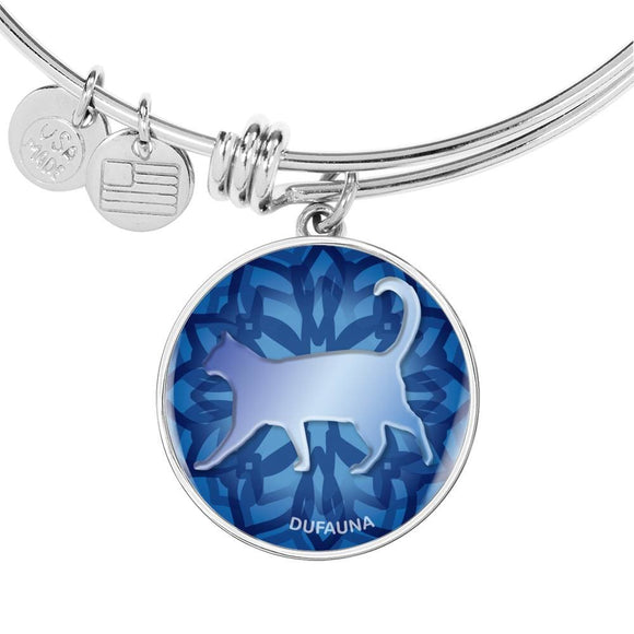 Blue Cat Silhouette Bangle Bracelet D18 - Dufauna - Topfauna