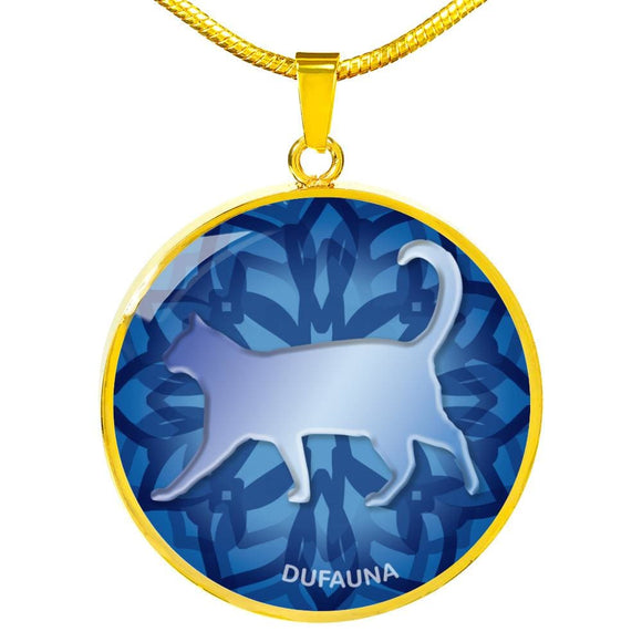 Blue Cat Silhouette Necklace D18 - Dufauna - Topfauna