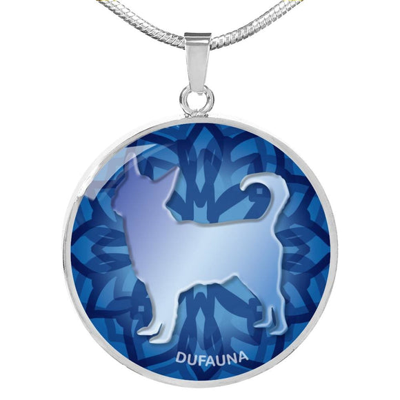 Blue Chihuahua Silhouette Necklace D18 - Dufauna - Topfauna