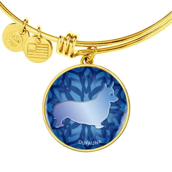 Blue Corgi Silhouette Bangle Bracelet D18 - Dufauna - Topfauna
