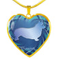 Blue Corgi Silhouette Heart Necklace D17 - Dufauna - Topfauna
