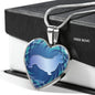 Blue Corgi Silhouette Heart Necklace D17 - Dufauna - Topfauna