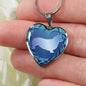 Blue Corgi Silhouette Heart Necklace D17 - Dufauna - Topfauna