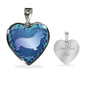 Blue Corgi Silhouette Heart Necklace D17 - Dufauna - Topfauna