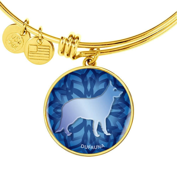 Blue German Shepherd Silhouette Bangle Bracelet D18 - Dufauna - Topfauna