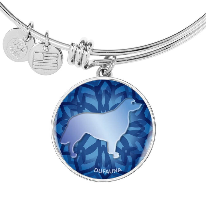 Blue Golden Retriever Silhouette Bangle Bracelet D18 - Dufauna - Topfauna