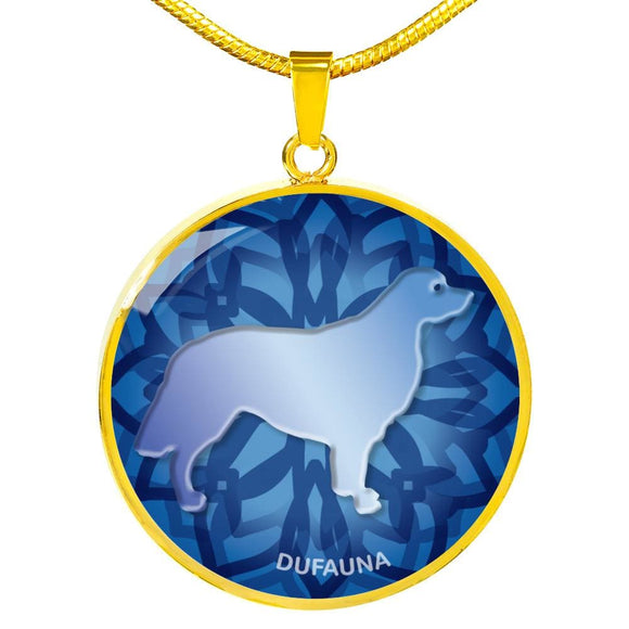 Blue Golden Retriever Silhouette Necklace D18 - Dufauna - Topfauna