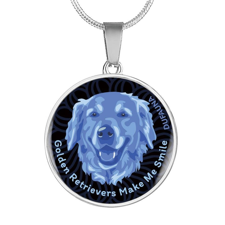 Blue/black Golden Retrievers Make Me Smile Necklace D19 - Dufauna - Topfauna