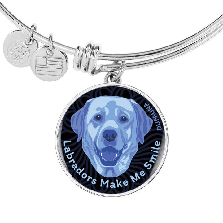 Blue/black Labradors Make Me Smile Bangle Bracelet D19 - Dufauna - Topfauna