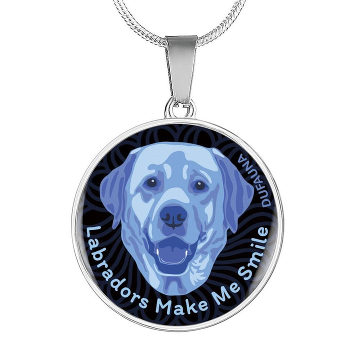 Blue/black Labradors Make Me Smile Necklace D19 - Dufauna - Topfauna