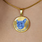 Blue/metal French Bulldogs Make Me Smile Necklace D19 - Dufauna - Topfauna