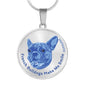 Blue/metal French Bulldogs Make Me Smile Necklace D19 - Dufauna - Topfauna