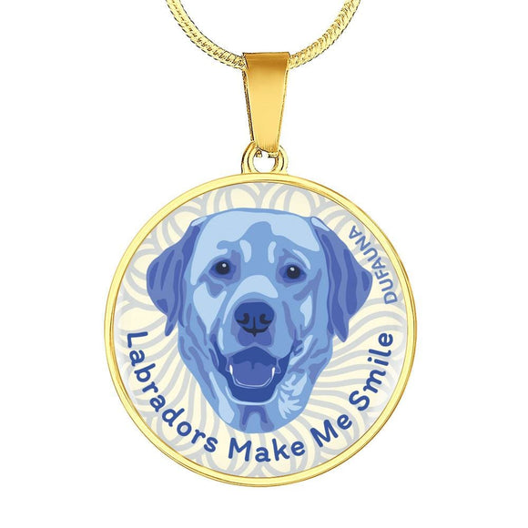 Blue/white Labradors Make Me Smile Necklace D19 - Dufauna - Topfauna