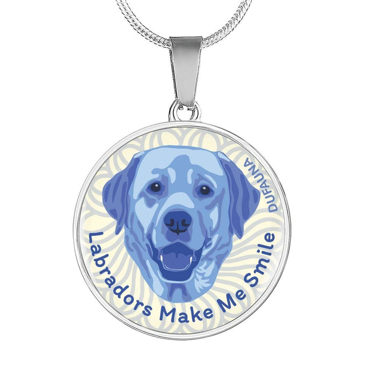 Blue/white Labradors Make Me Smile Necklace D19 - Dufauna - Topfauna