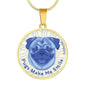 Blue/white Pugs Make Me Smile Necklace D19 - Dufauna - Topfauna