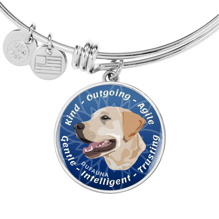 Blue/yellow Coat Labrador Characteristics Bangle Bracelet D20 - Dufauna - Topfauna