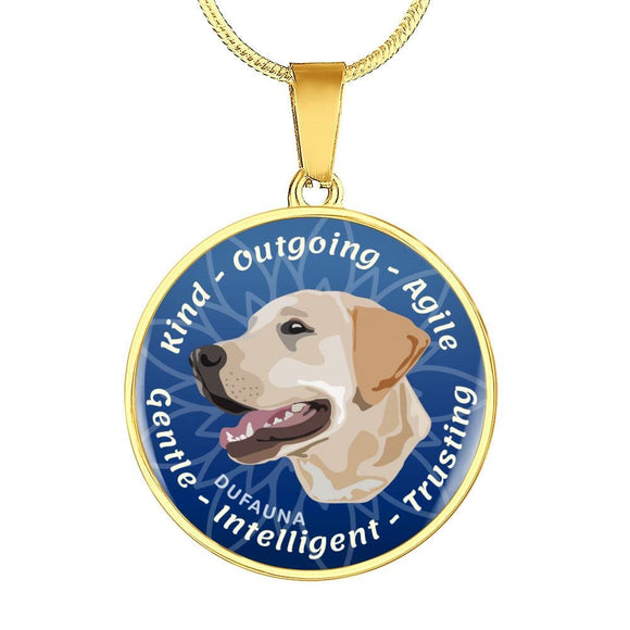 Blue/yellow Coat Labrador Characteristics Necklace D20 - Dufauna - Topfauna