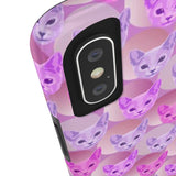 D23 Purple Pink Cat iPhone Tough Case 11, 11Pro, 11Pro Max, X, XS, XR, XS MAX, 8, 7, 6 Impact Resistant